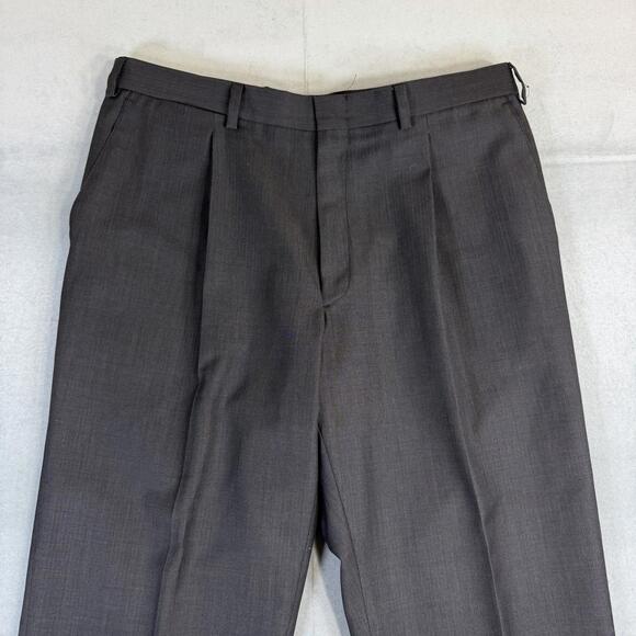 Vintage Yves Saint Laurent Pleated Dress Pants Mens 54 (36x32) Gray Wool YSL 90s - Picture 2 of 8